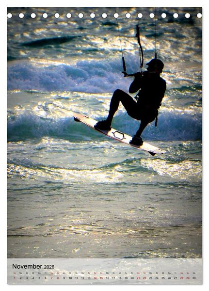 Produktbild: Kitesurfen - Fun pur (Tischkalender 2026 DIN A5 hoch), CALVENDO Monatskalender