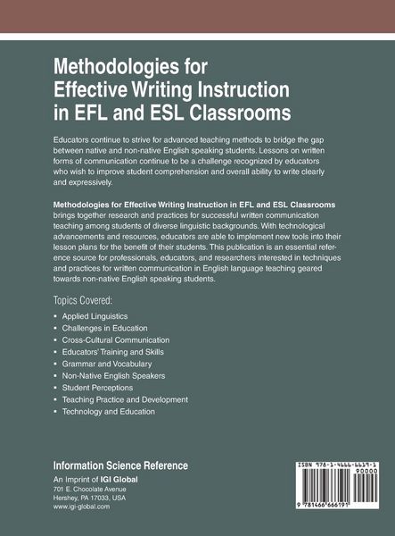 Produktbild: Methodologies for Effective Writing Instruction in EFL and ESL Classrooms