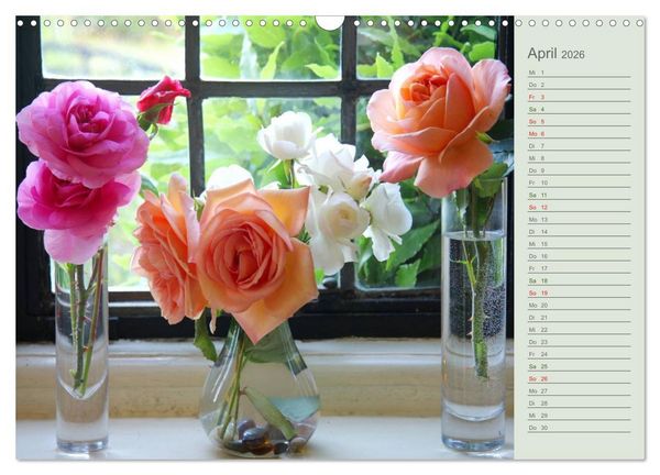Produktbild: Rosen, Rosen ... arrangiert und am Strauch (Wandkalender 2026 DIN A3 quer), CALVENDO Monatskalender