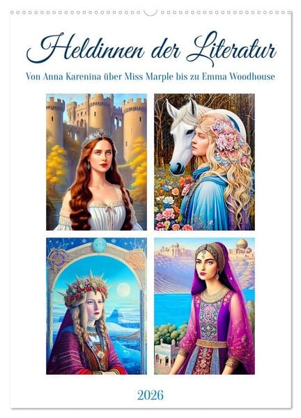 Produktbild: Heldinnen der Literatur (Wandkalender 2026 DIN A2 hoch), CALVENDO Monatskalender