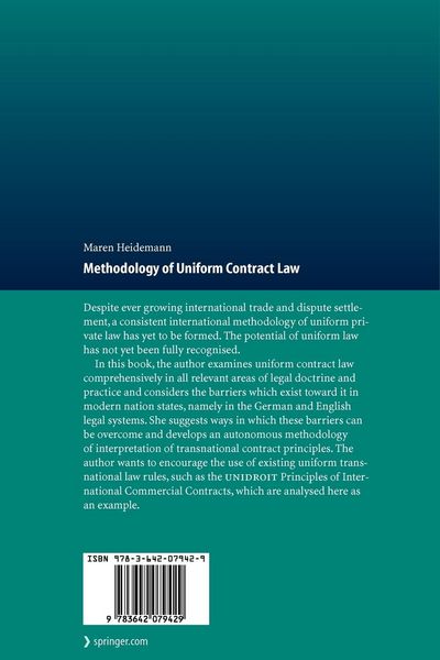 Produktbild: Methodology of Uniform Contract Law