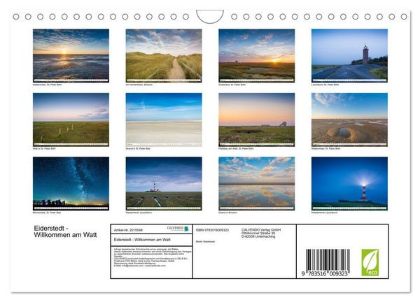 Produktbild: Eiderstedt - Willkommen am Watt (Wandkalender 2026 DIN A4 quer), CALVENDO Monatskalender