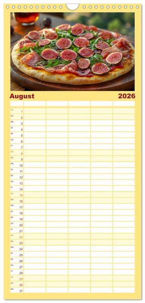 Produktbild: Familienplaner 2026 - Pizza geht immer - Zu jeder Jahreszeit mit 5 Spalten (Wandkalender, 21 x 45 cm) CALVENDO