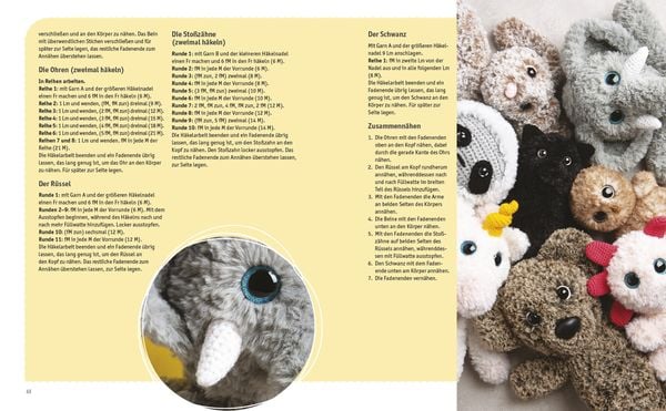 Produktbild: Flauschige Freunde. 12 geh&auml;kelte Tier-Amigurumis aus Pl&uuml;schwolle