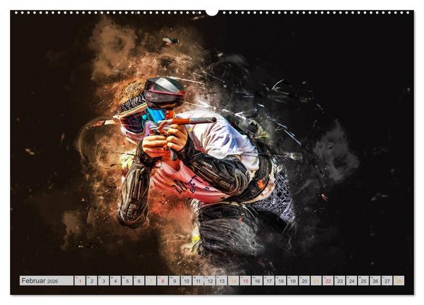 Produktbild: Paintball - extrem cool (hochwertiger Premium Wandkalender 2026 DIN A2 quer), Kunstdruck in Hochglanz