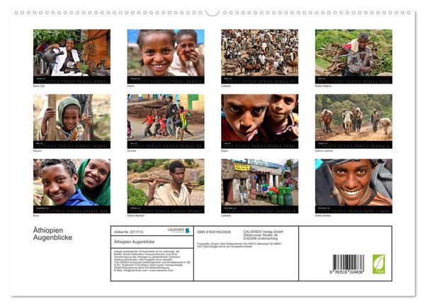 Produktbild: &Auml;thiopien Augenblicke (hochwertiger Premium Wandkalender 2026 DIN A2 quer), Kunstdruck in Hochglanz