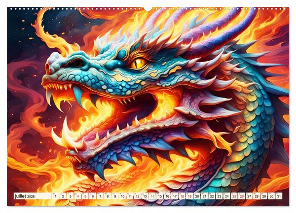 Produktbild: Gardiens mystiques (Calendrier mural 2026 DIN A2 vertical) calendrier de bureau