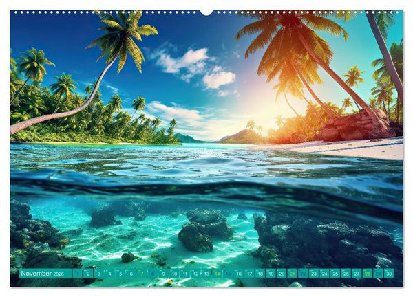 Produktbild: Sehnsucht Strandparadies (Wandkalender 2026 DIN A2 quer), CALVENDO Monatskalender