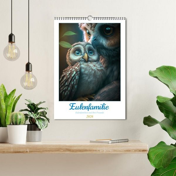 Produktbild: Eulenfamilie (Wandkalender 2026 DIN A3 hoch), CALVENDO Monatskalender