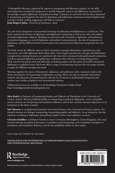 Produktbild: Diplomatic and Political Interpreting Explained