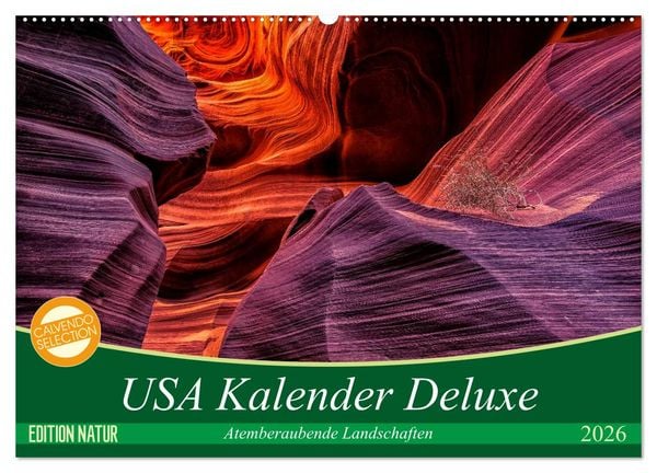Produktbild: USA Kalender Deluxe (Wandkalender 2026 DIN A2 quer), CALVENDO Monatskalender