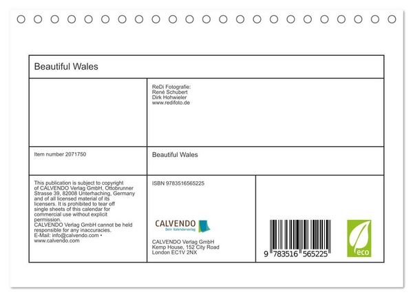 Produktbild: Beautiful Wales (Desk Calendar 2026 DIN A5 landscape), CALVENDO 12 Month DeskCalendar