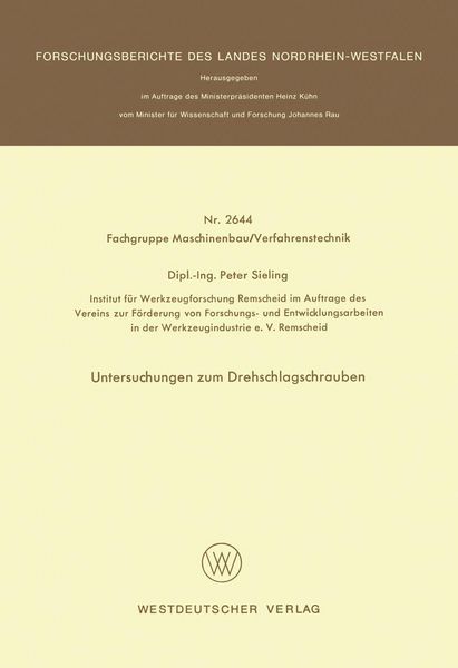 Produktbild: Untersuchungen zum Drehschlagschrauben