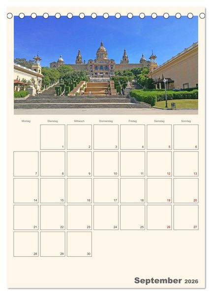 Produktbild: Valencia - Barcelona Terminplaner (Tischkalender 2026 DIN A5 hoch), CALVENDO Monatskalender
