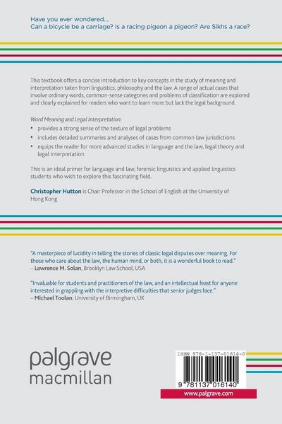 Produktbild: Word Meaning and Legal Interpretation