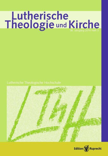 Produktbild: Lutherische Theologie und Kirche 03/2014