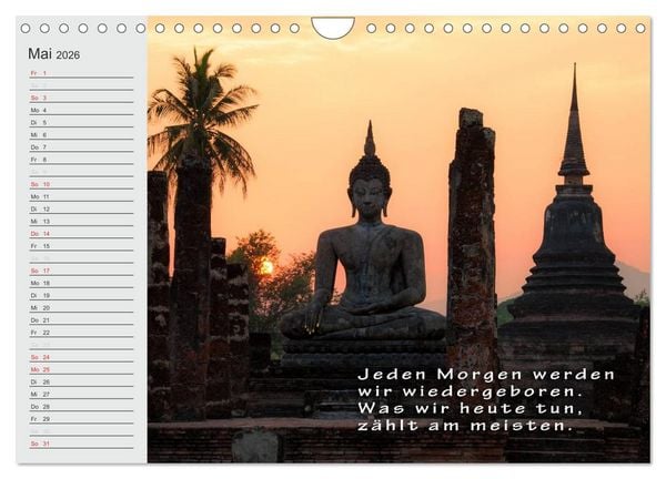 Produktbild: BUDDHA Buddhistische Weisheiten (Wandkalender 2026 DIN A4 quer), CALVENDO Monatskalender