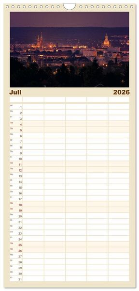 Produktbild: Familienplaner 2026 - Barockstadt Dresden mit 5 Spalten (Wandkalender, 21 x 45 cm) CALVENDO