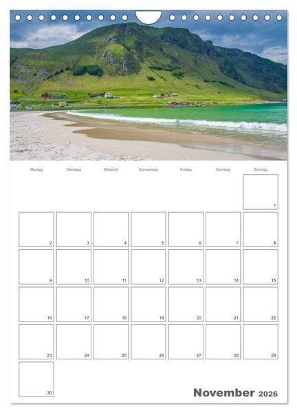 Produktbild: Norwegen - Reiseplaner (Wandkalender 2026 DIN A4 hoch), CALVENDO Monatskalender