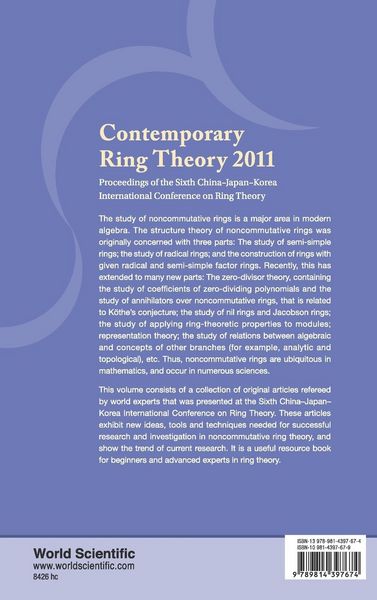 Produktbild: Contemporary Ring Theory 2011