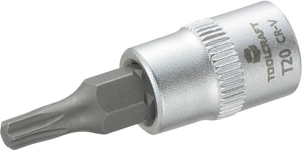 TOOLCRAFT T20 816082 T-Profil Steckschlüssel-Bit-Einsatz T 20 1/4' (6.3 mm)