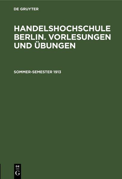 Produktbild: Sommer-Semester 1913