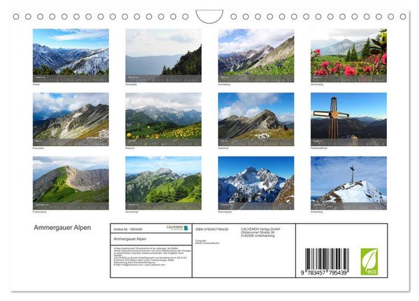 Produktbild: Ammergauer Alpen (Wandkalender 2026 DIN A4 quer), CALVENDO Monatskalender