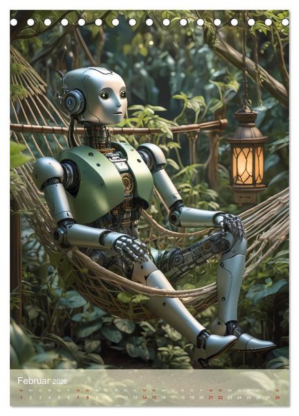 Produktbild: Roboter im Garten - Kleine Helfer (Tischkalender 2026 DIN A5 hoch), CALVENDO Monatskalender