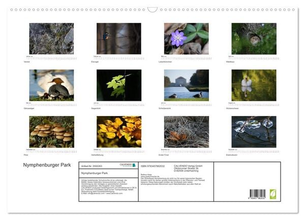 Produktbild: Nymphenburger Park (Wandkalender 2026 DIN A2 quer), CALVENDO Monatskalender
