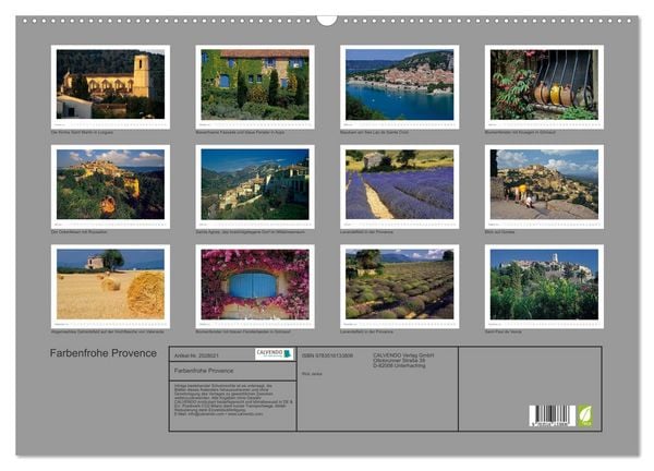 Produktbild: Farbenfrohe Provence (Wandkalender 2026 DIN A2 quer), CALVENDO Monatskalender