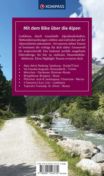 Produktbild: KOMPASS Transalp Bike & E-Bike &ndash; Alpen&uuml;berquerungen: Genussvoll bis anspruchsvoll