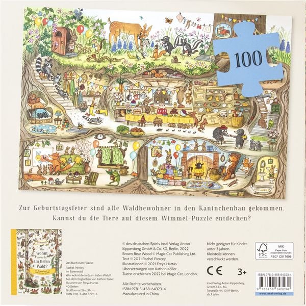 Produktbild: Im B&auml;renwald. Kaninchens Geburtstag. Puzzle mit 100 Teilen f&uuml;r Kinder ab 4 Jahre