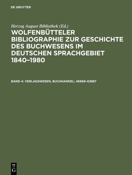 Produktbild: Verlagswesen, Buchhandel: 46669&ndash;63887
