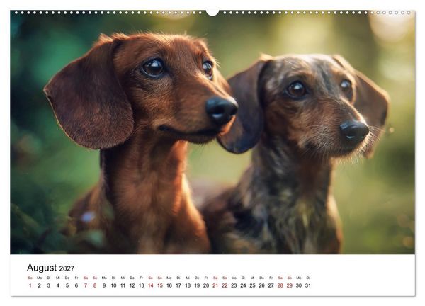 Produktbild: Herzensbrecher - Ein Jahr mit Dackeln (Wandkalender 2027 DIN A2 quer), CALVENDO Monatskalender