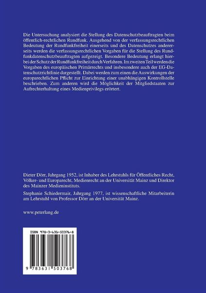 Produktbild: Rundfunk und Datenschutz