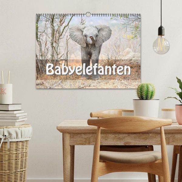 Produktbild: Babyelefanten (Wandkalender 2026 DIN A3 quer), CALVENDO Monatskalender