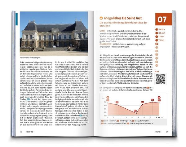 Produktbild: KOMPASS Wanderf&uuml;hrer Bretagne, vom Mont-Saint-Michel bis Saint-Nazaire, 55 Touren mit Extra-Tourenkarte