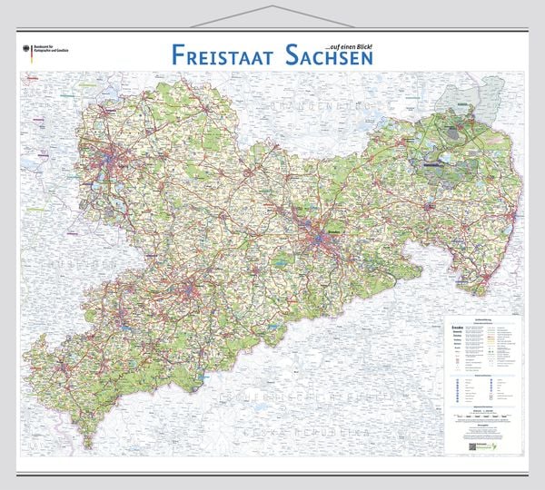 Freistaat Sachsen auf einen Blick!, Buch von , Bundesamt f. Kartographie u. Geodäsie, 978-3-86482-146-2
