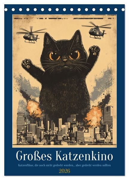 Produktbild: Gro&szlig;es Katzenkino (Tischkalender 2026 DIN A5 hoch), CALVENDO Monatskalender