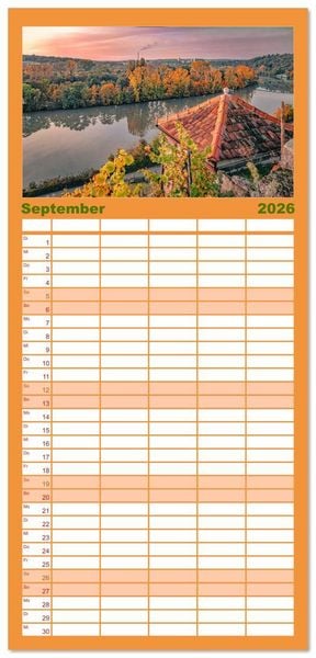 Produktbild: Familienplaner 2026 - Malerisches Stuttgart mit 5 Spalten (Wandkalender, 21 x 45 cm) CALVENDO