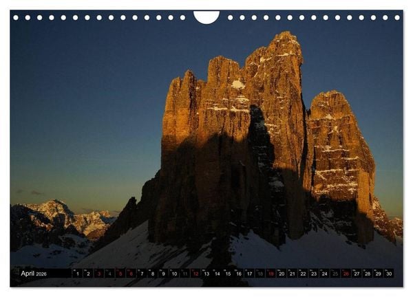 Produktbild: Die Drei Zinnen - Unesco Weltnaturerbe (Wandkalender 2026 DIN A4 quer), CALVENDO Monatskalender