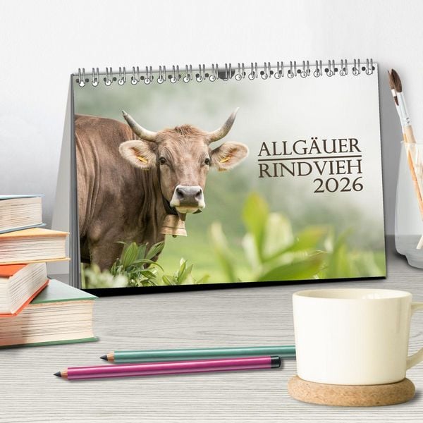 Produktbild: Allg&auml;uer Rindvieh 2026 (Tischkalender 2026 DIN A5 quer), CALVENDO Monatskalender