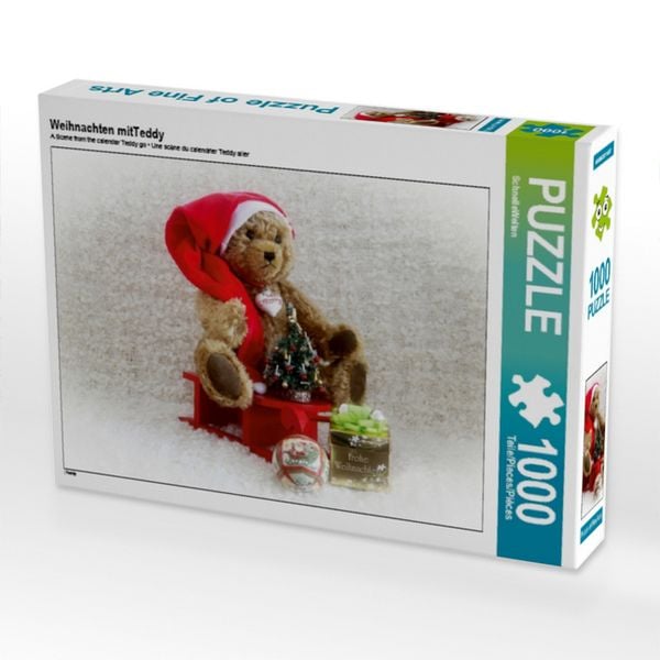 CALVENDO Puzzle Weihnachten mitTeddy | 1000 Teile Lege-Größe 64x48cm Foto-Puzzle für glückliche Stunden
