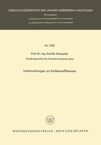 Produktbild: Untersuchungen an Kohlenstoffsteinen