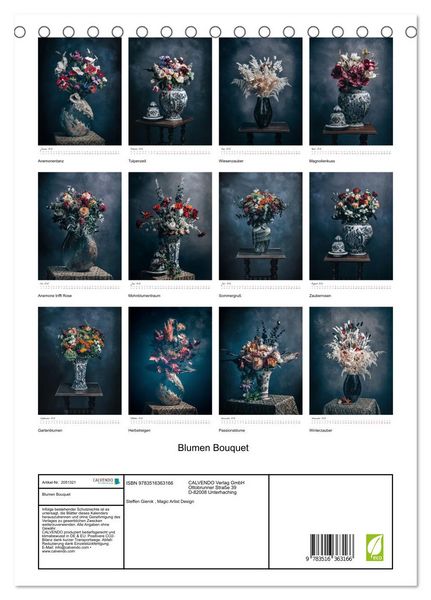 Produktbild: Blumen Bouquet (Tischkalender 2026 DIN A5 hoch), CALVENDO Monatskalender