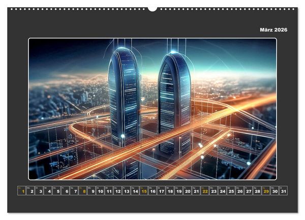 Produktbild: Zukunftsvision Megacity (Wandkalender 2026 DIN A2 quer), CALVENDO Monatskalender