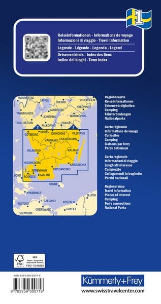 Produktbild: K&uuml;mmerly+Frey Regional-Strassenkarte 1 Schweden S&uuml;d 1:250.000