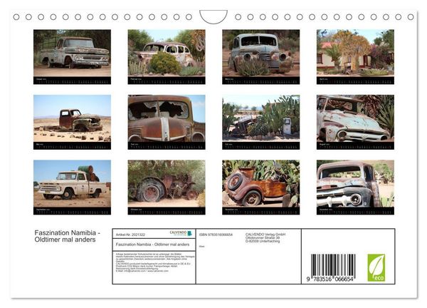 Produktbild: Faszination Namibia - Oldtimer mal anders (Wandkalender 2026 DIN A4 quer), CALVENDO Monatskalender