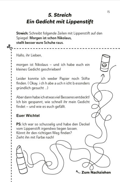 Produktbild: Die lustigsten Wichtelbriefe f&uuml;r Kinder | Zum Ausschneiden & sofort Verwenden | Interaktives Adventskalender-Buch mit Wichtelstreichen f&uuml;r die Wichtelt&uuml;r & Mitmach-Elementen | F&uuml;r Erstleser und Grundsch&uuml;ler ab der 1. Klasse