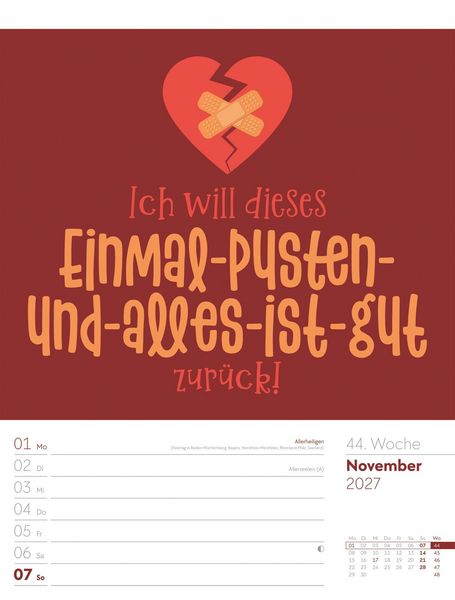 Produktbild: Klartext Spr&uuml;chekalender Wochenplaner 2027